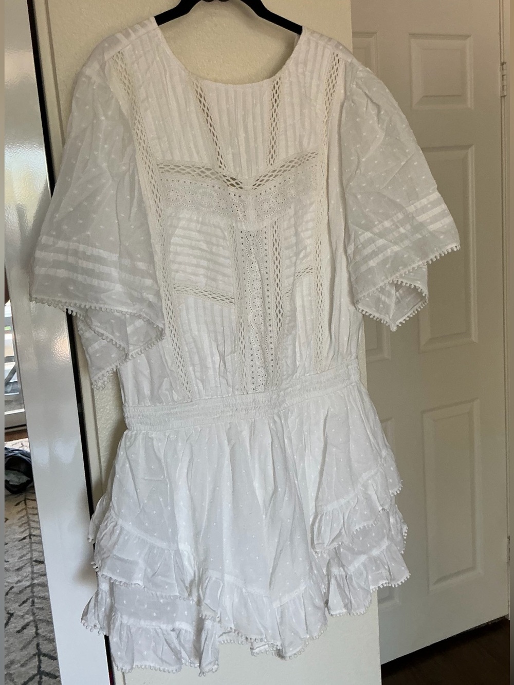 Abercrombie & Fitch White Eyelet Lace Tank Romper